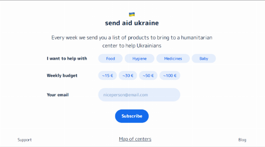 Volunteer project "Send Aid Ukraine" 💙💛 Imac mockup