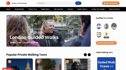 Туристичний сайт "London Guided Walks" Imac mockup